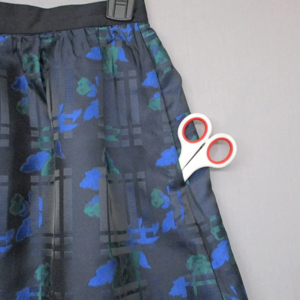 J. Crew Floral Plaid A-Line Skirt Blue‎ Women Size | 00